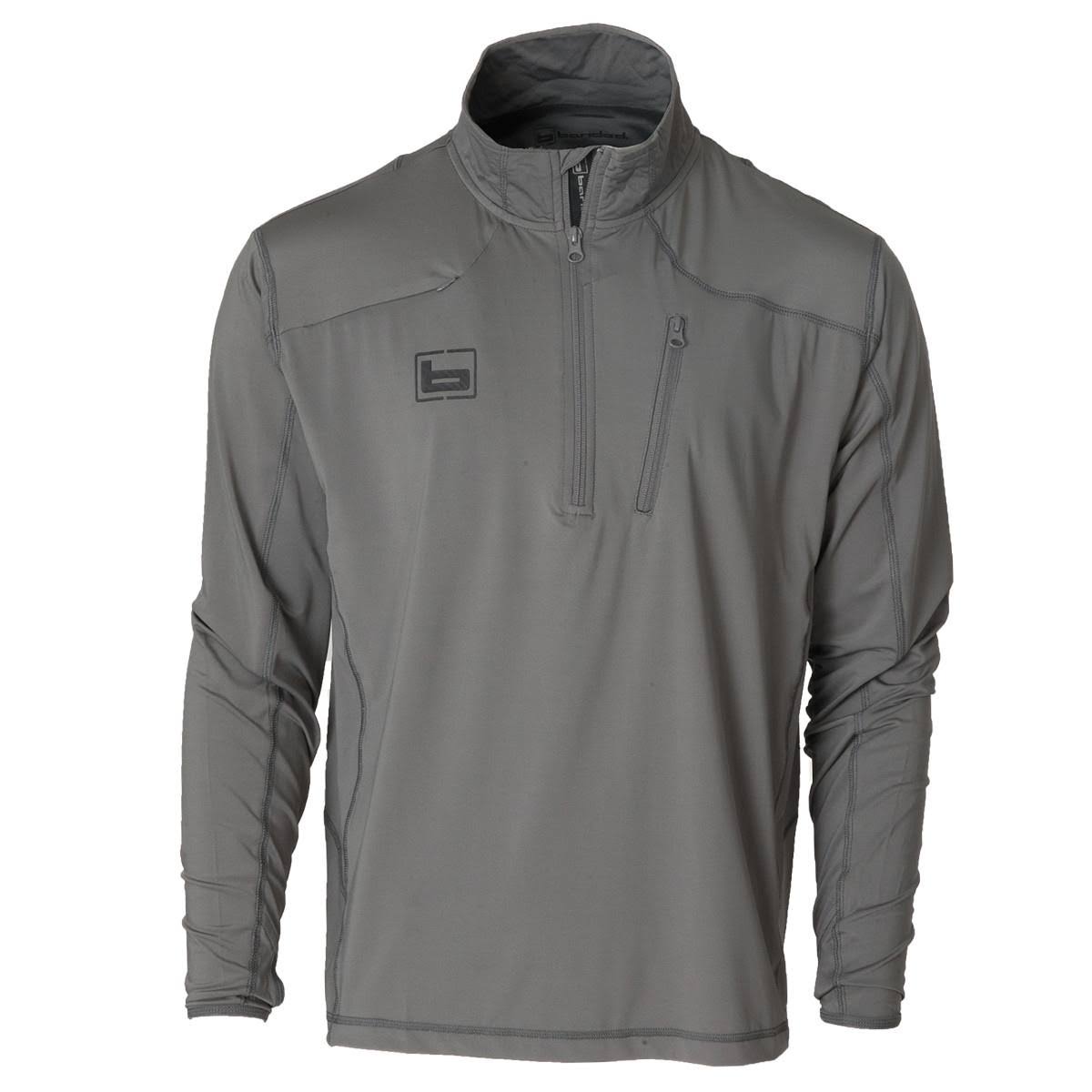 Banded Men's Tec Stalker 1/4 Zip Casual Pullover (Black & Grey)