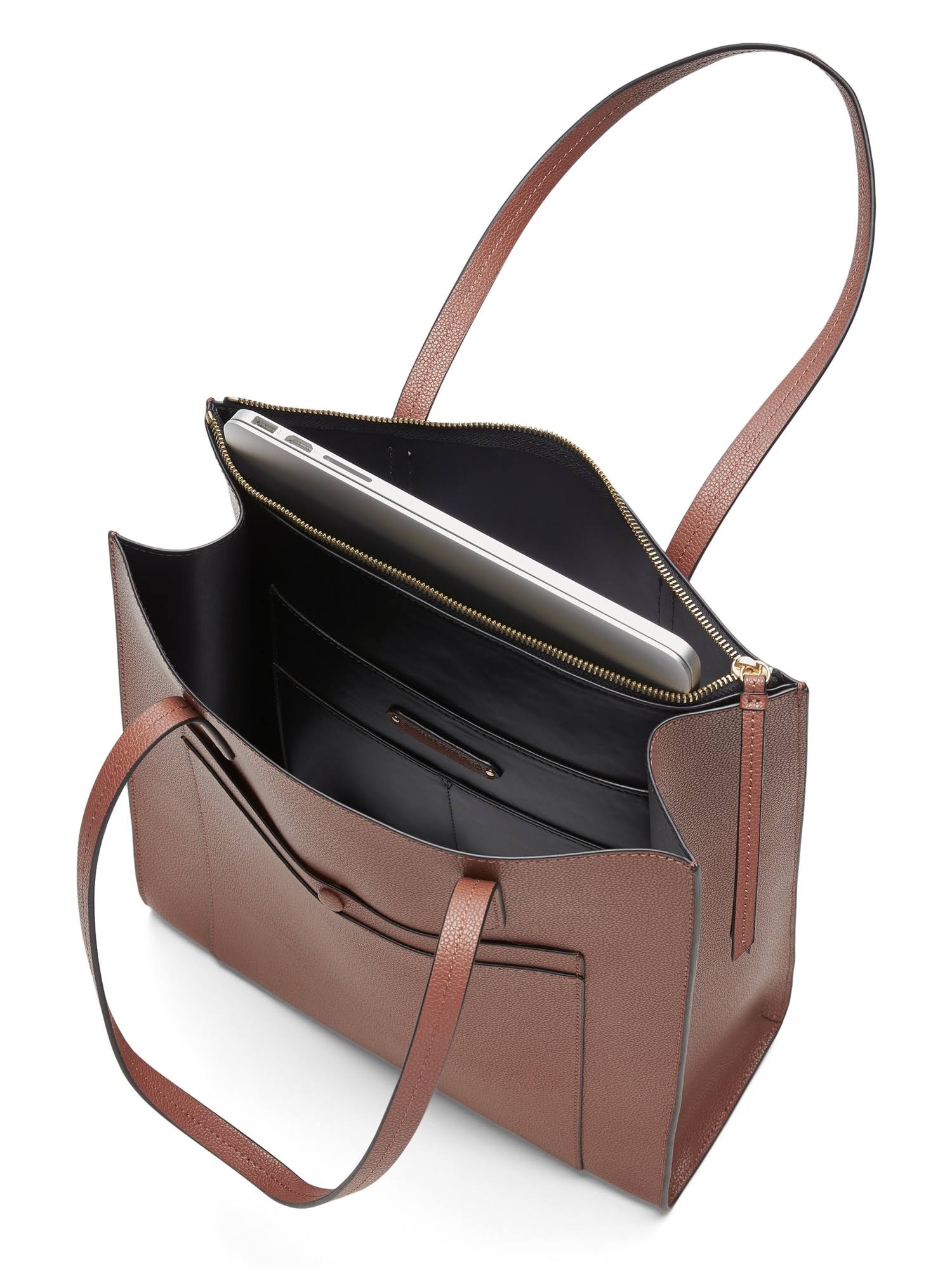 Banana Republic Women's 12-Hour Leather Large Tote Cognac Leather One Size