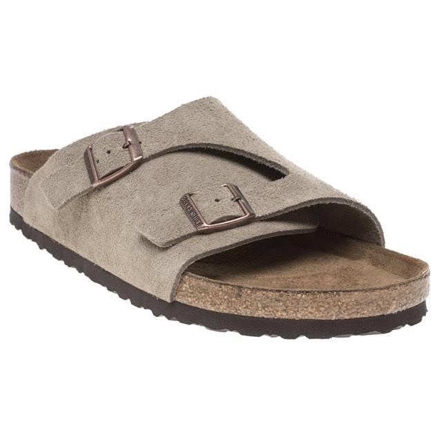 Birkenstock Z?rich Suede Soft Footbed Men's Sandals - Taupe