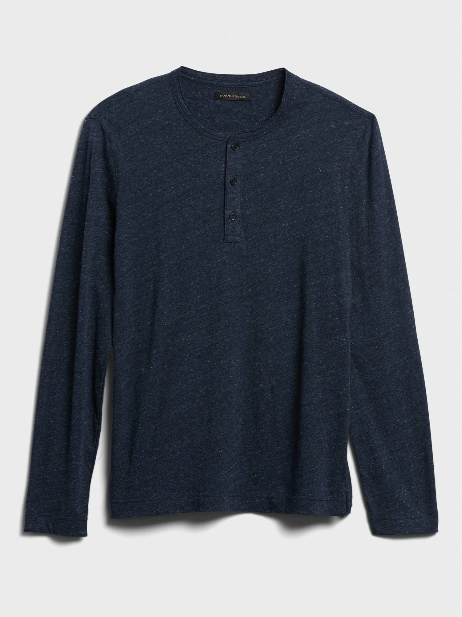 Banana Republic men's Organic Cotton Henley T-Shirt Dark Blue Heather Tall Size XXL