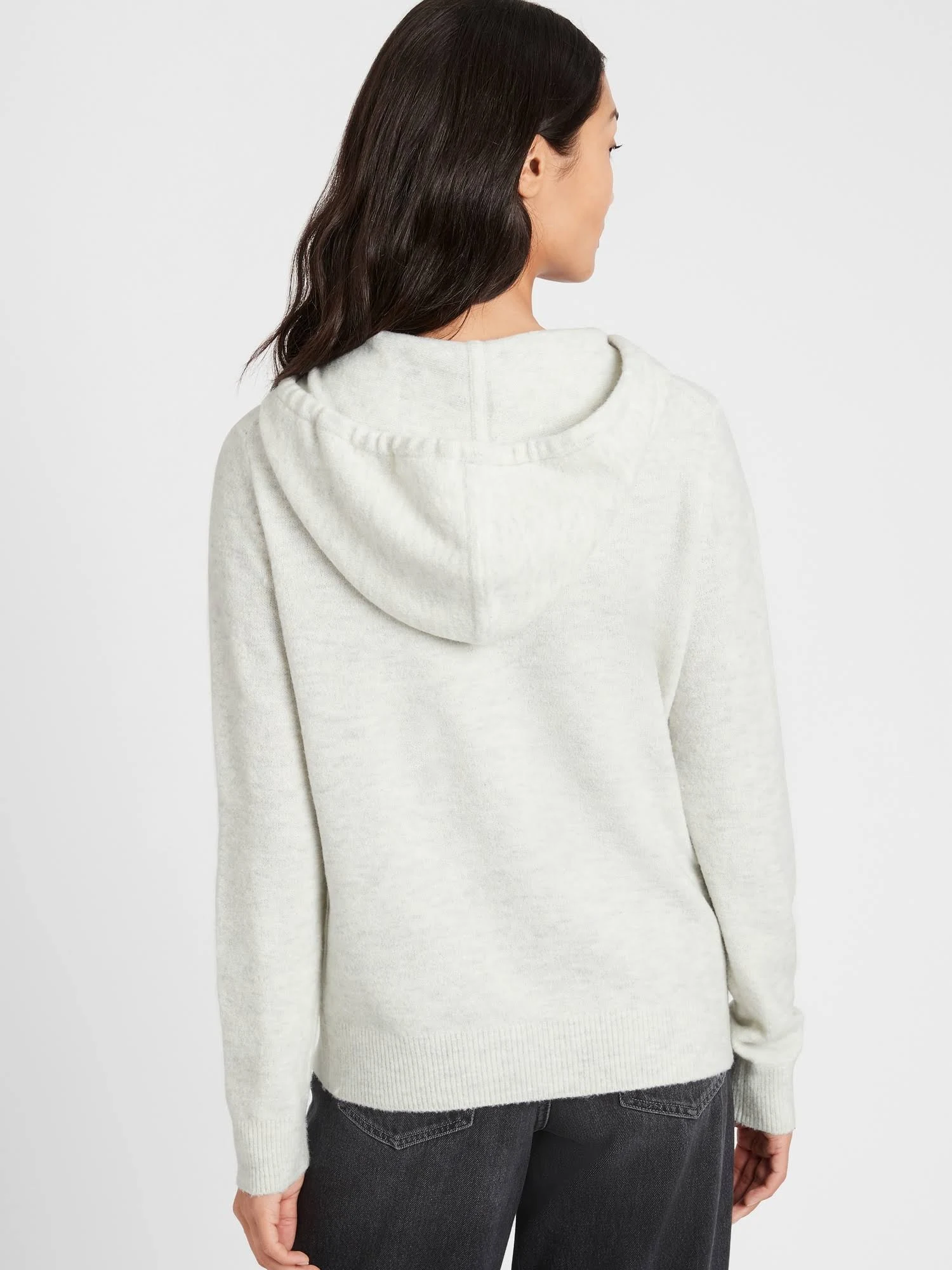 Banana Republic Women's Sweater Hoodie Light Gray Size L