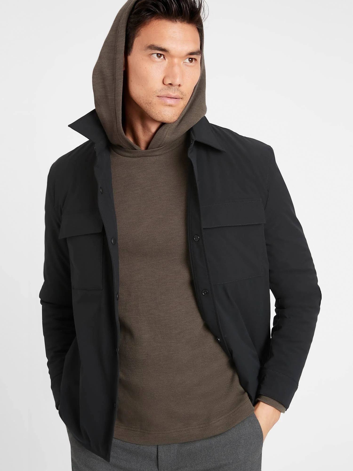 Banana Republic Men's Double-Knit Hoodie Sweatshirt Cargo Green Size XXL