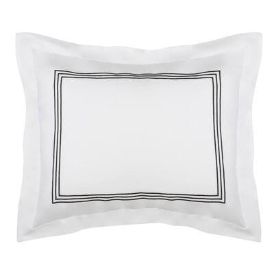Cassadecor Black Embroidered Triple Line Bedding Euro Sham