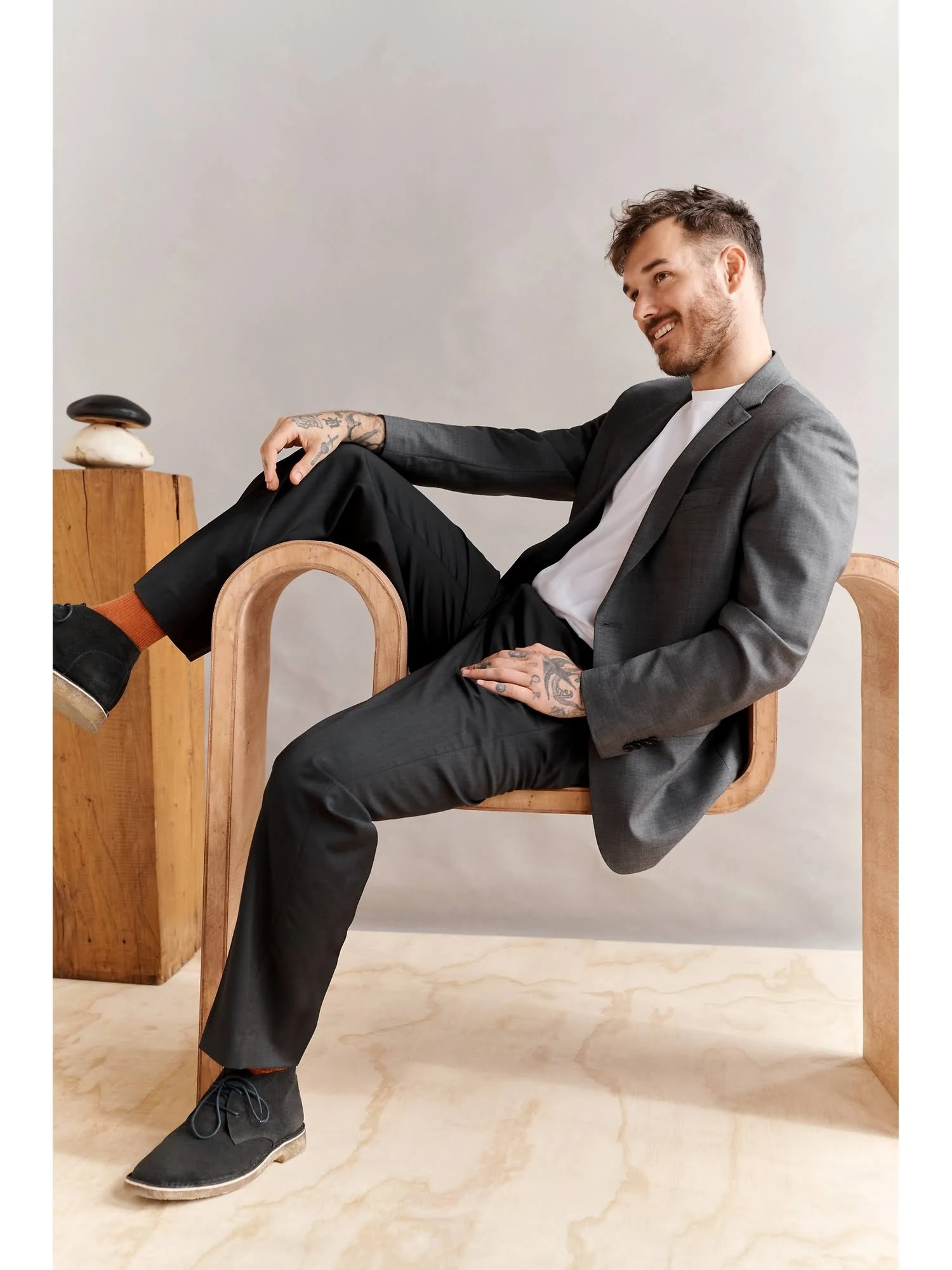 Banana Republic Men's Slim Solid Italian Wool Suit Pant Black Size 36W 32L