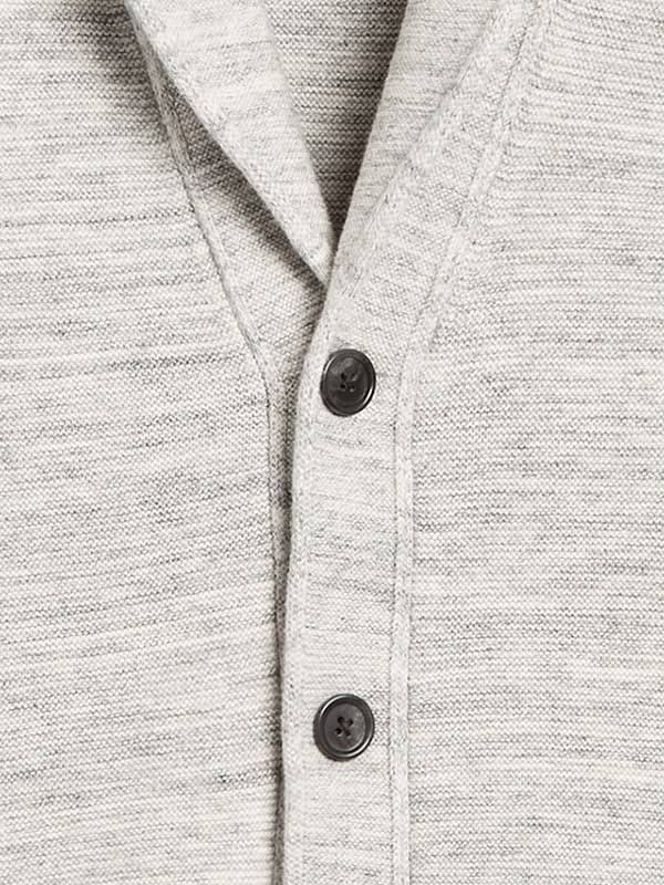 Banana Republic Men's Cotton Shawl-Collar Cardigan Sweater Charcoal Gray Size L