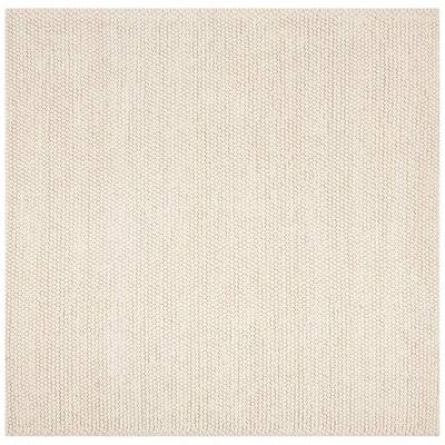 Elle Handmade Flatweave Wool/Cotton Ivory Area Rug Birch Lane Rug Size: Square 6&