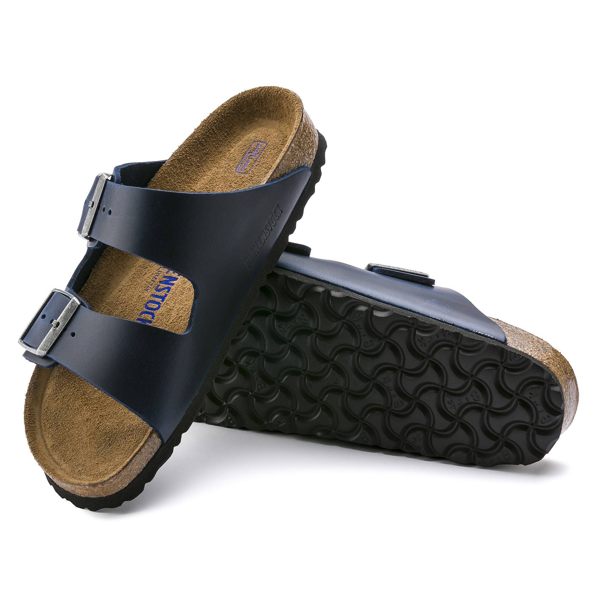 Birkenstock Arizona Soft Footbed - Oiled Leather Blue / 39 / Regular