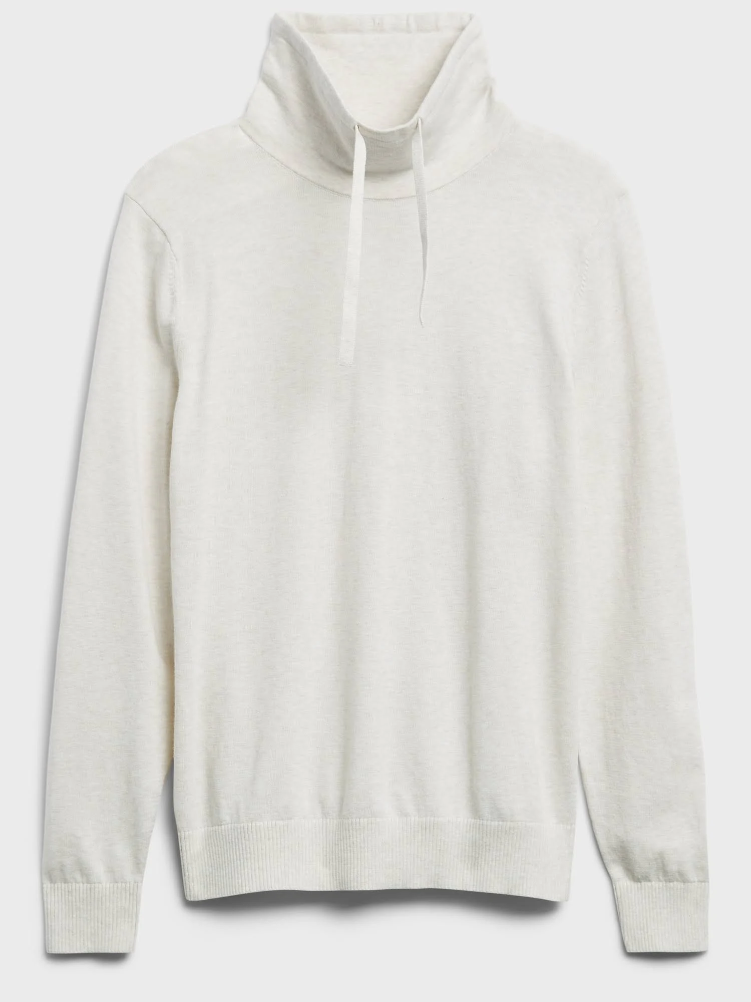 Banana Republic Men's Organic Cotton Funnel-Neck Sweater Transition Cream White Size S
