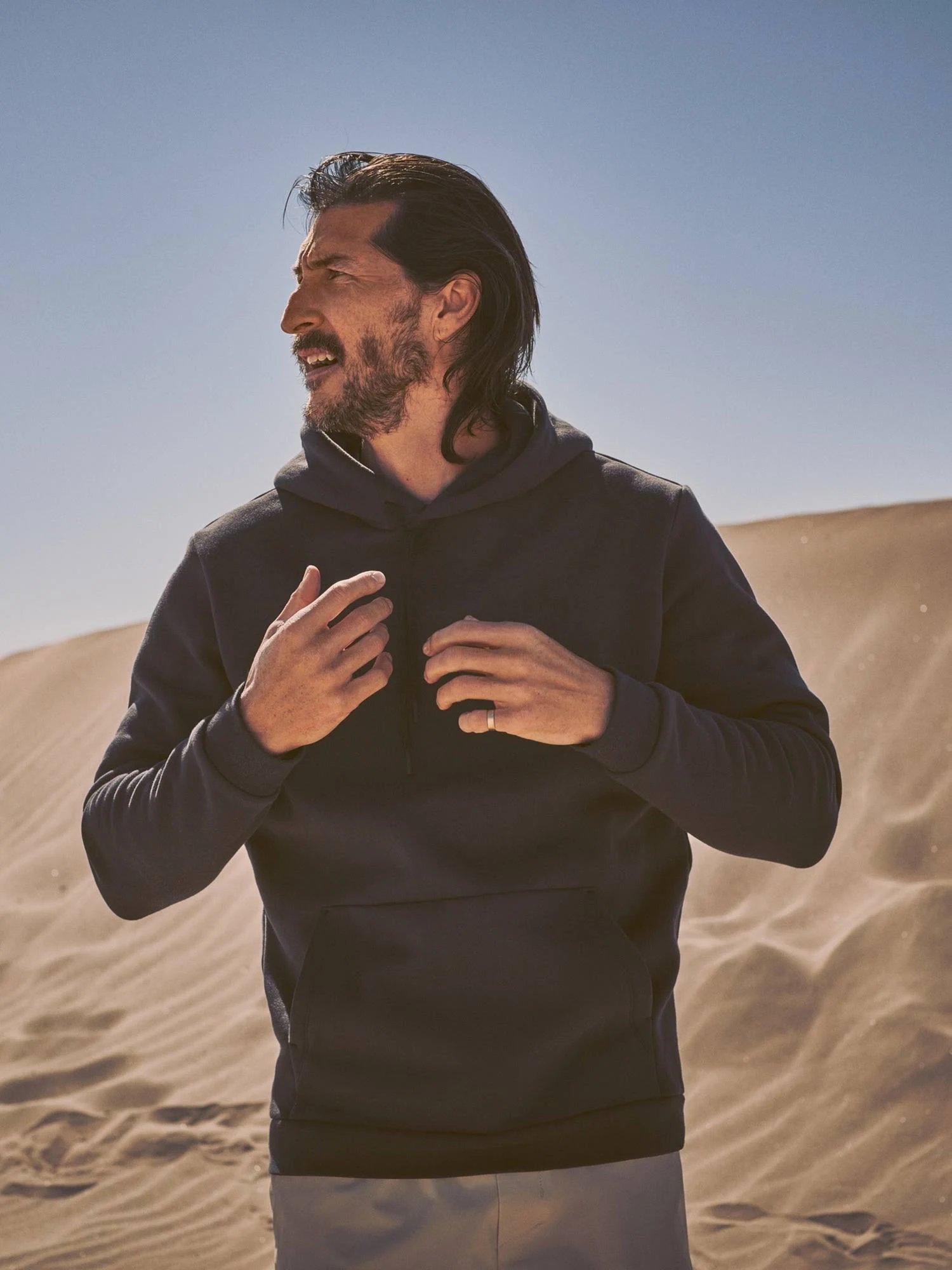 Banana Republic Men's Heavyweight Fleece Hoodie Black Size S