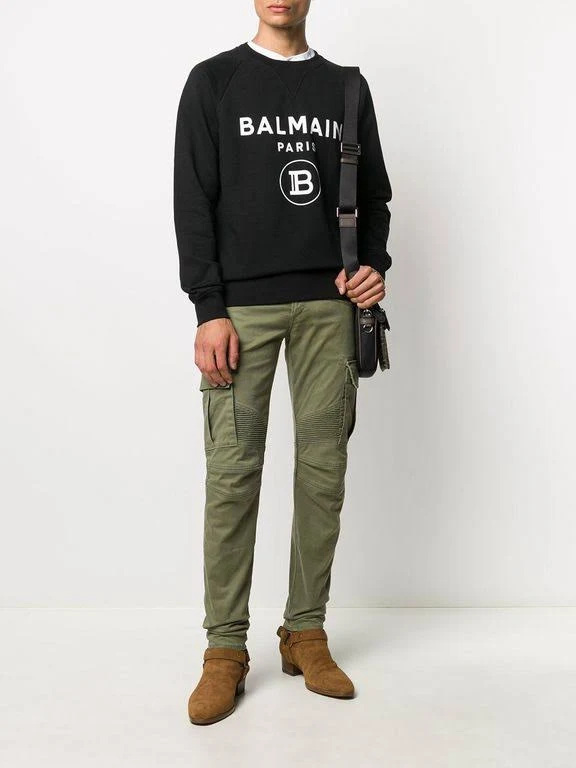 Balmain Logo Print Sweatshirt - Black - Sweatshirts