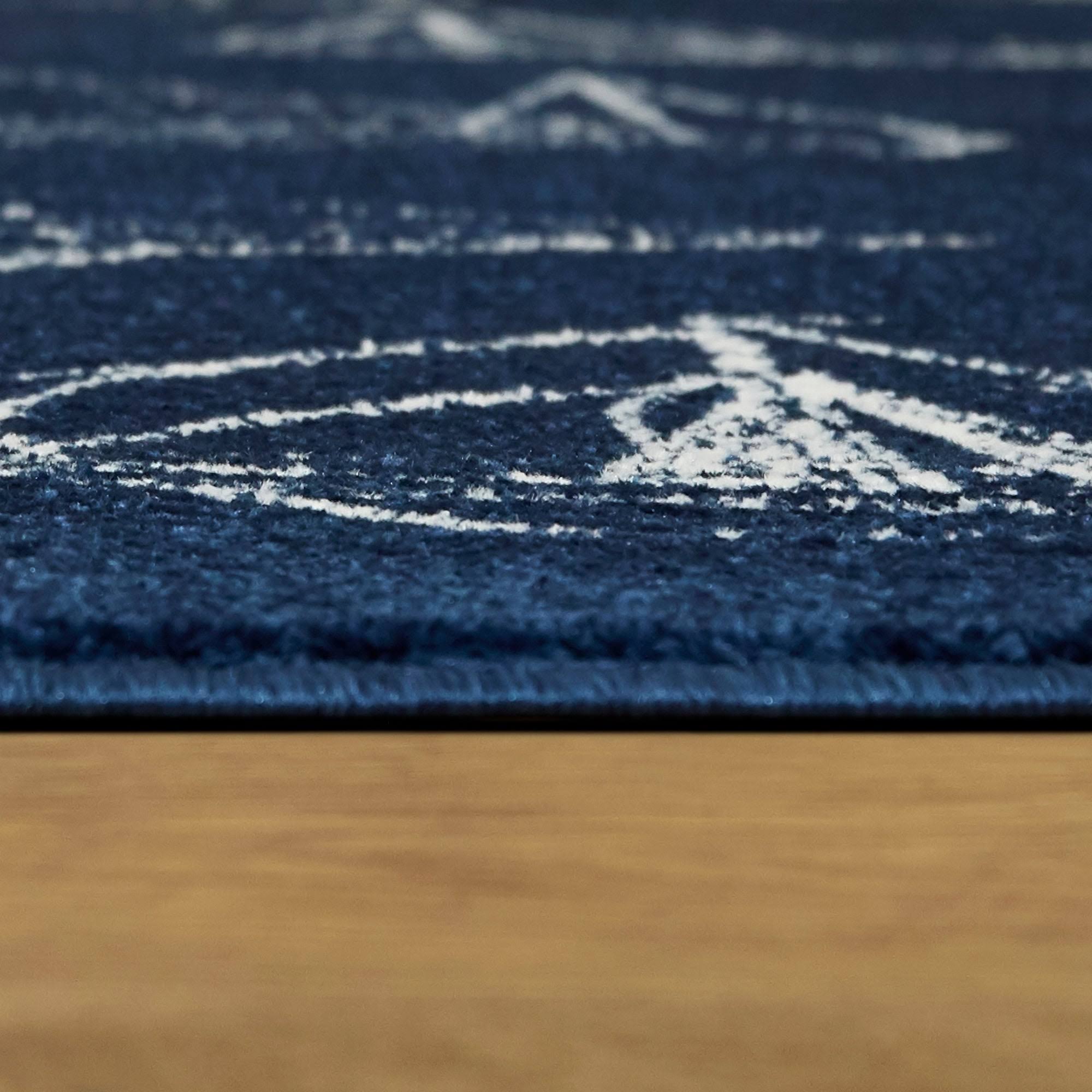 BALTA Marino Nautical Ship Blue 5 ft. x 7 ft. Area Rug