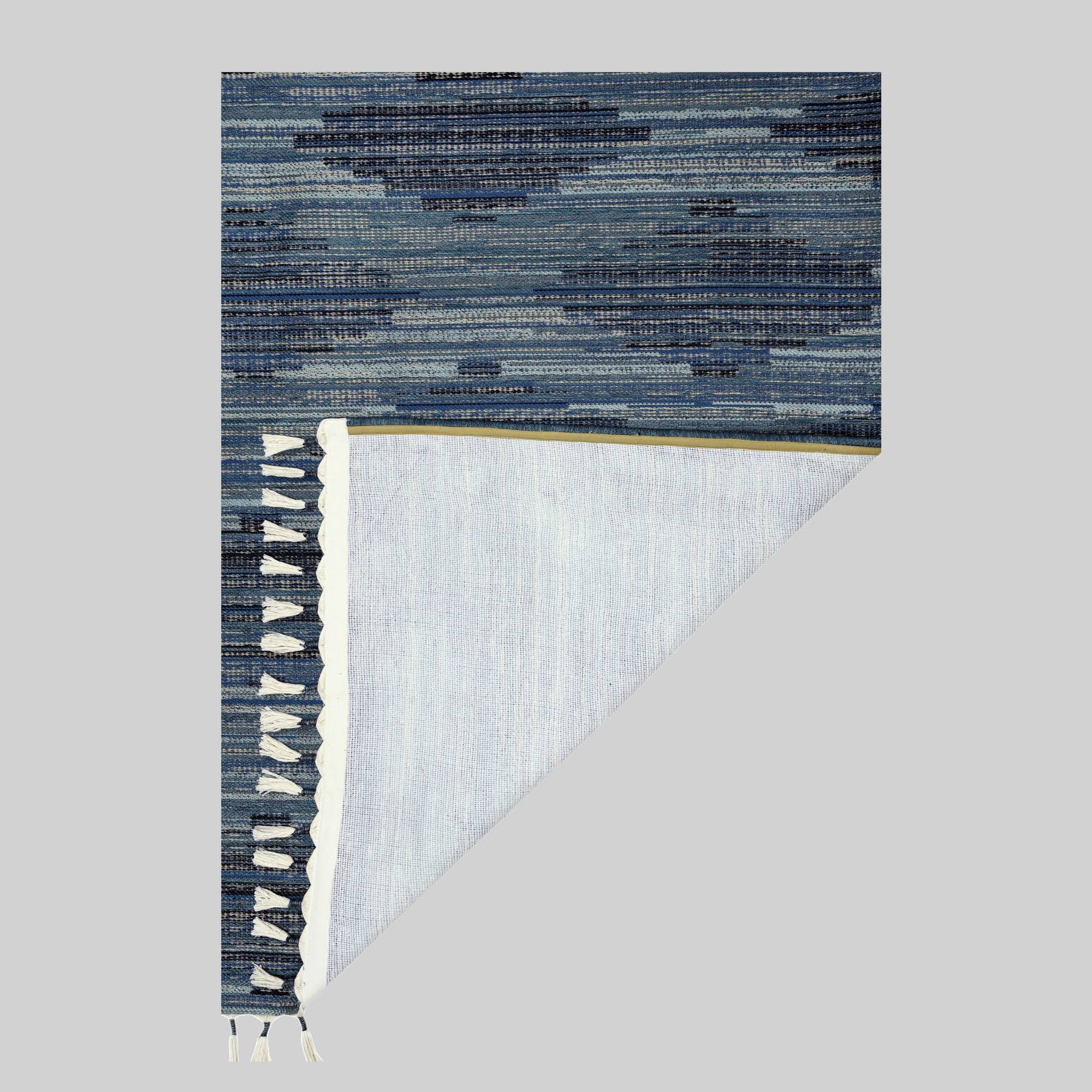 9& x 12& Diamond Tassel Outdoor Rug Blue - Opalhouse