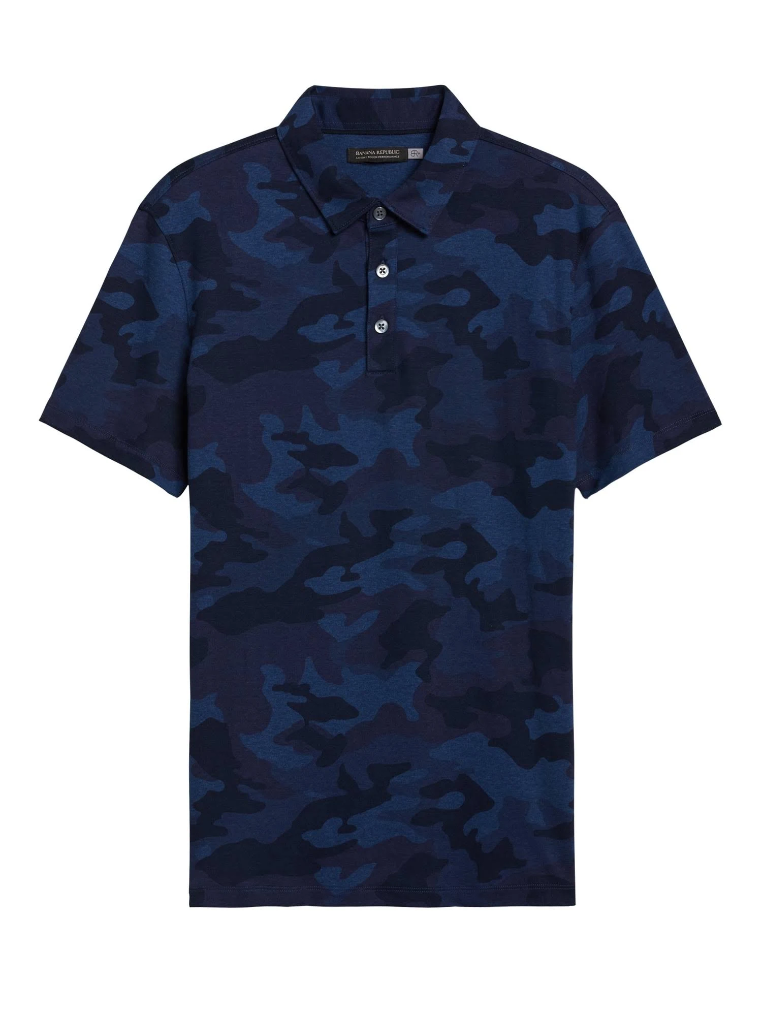 Banana Republic Men's Luxury-Touch Performance Golf Polo Shirt Navy Camo Size L