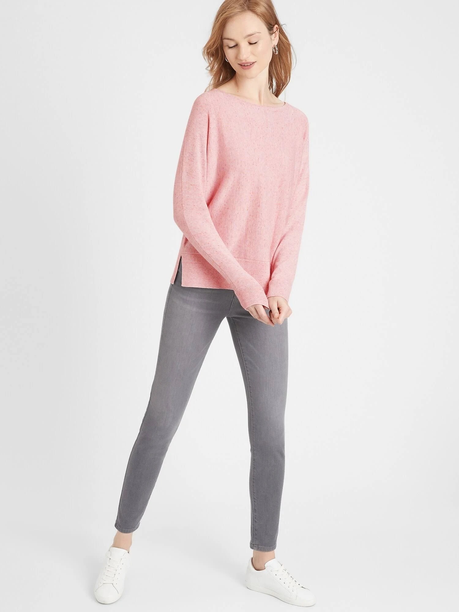 Women's Fleck Boat-Neck Sweater Blush Pink