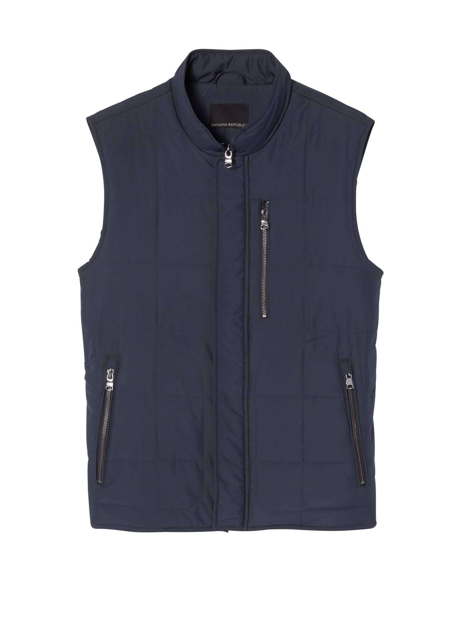 Banana Republic Men's Water-Resistant Quilted Vest Navy Size M