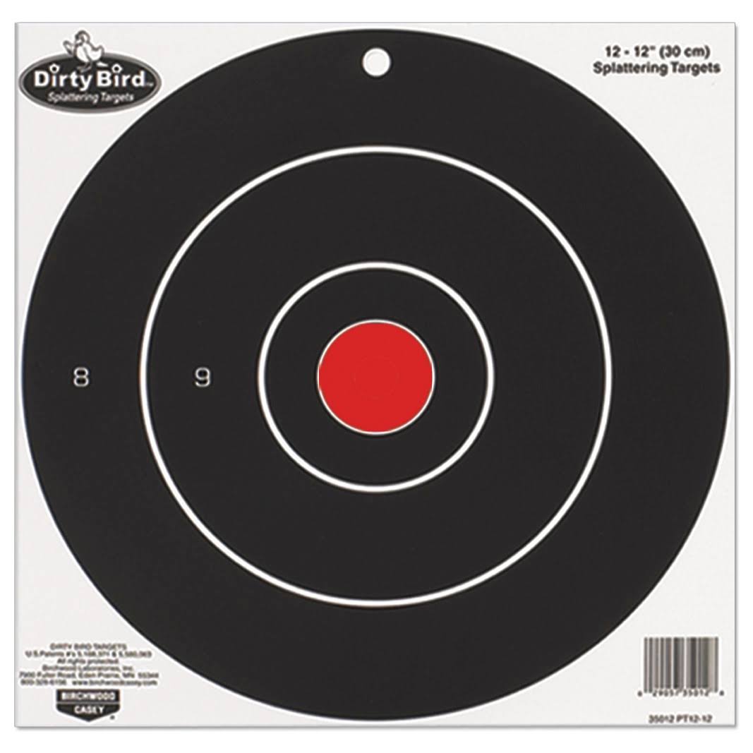 Birchwood Casey Dirty Bird Bull&s Eye Splattering Target, 8x22 - 200 pack