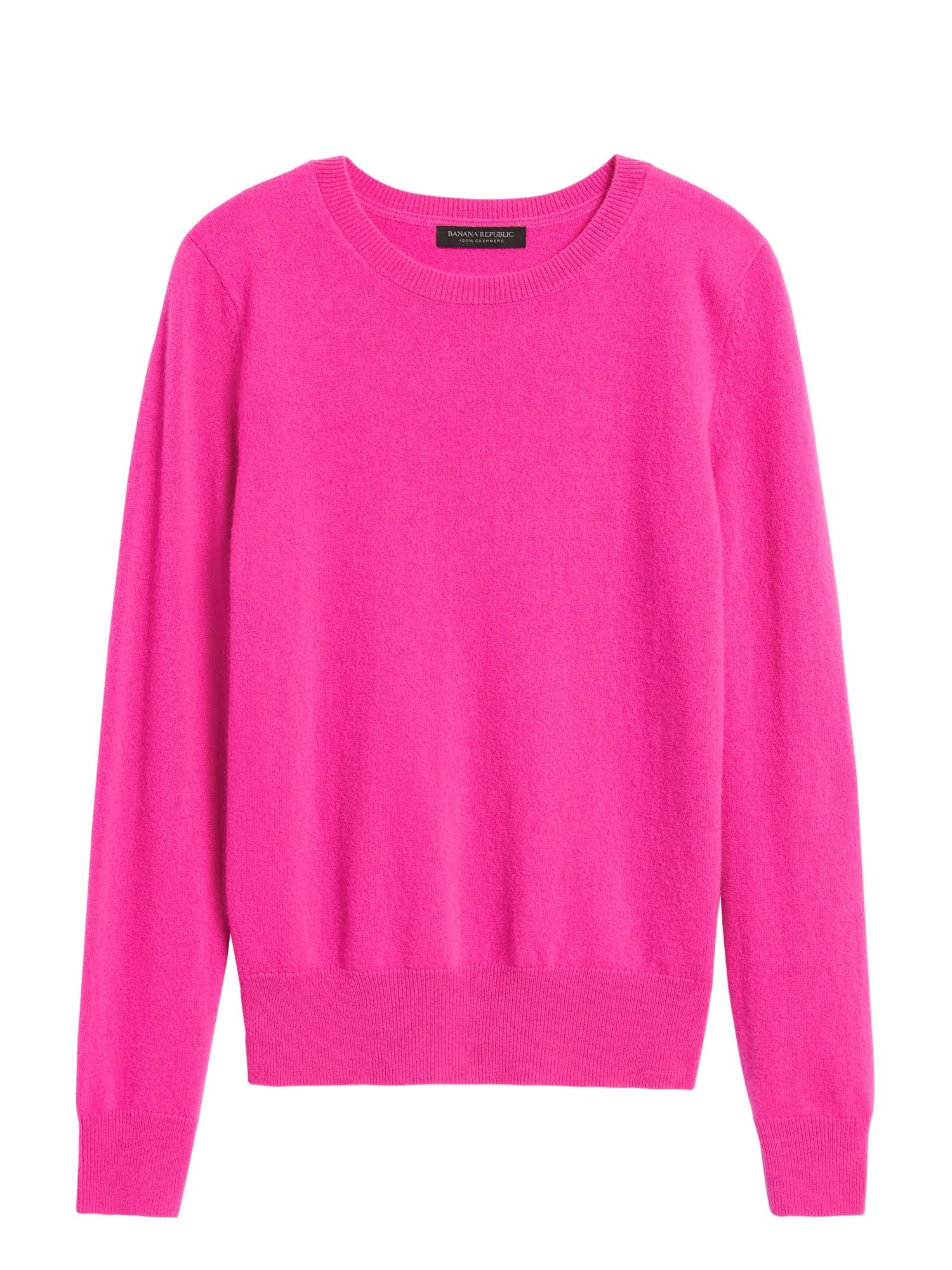Banana Republic Women's Cashmere Crew-Neck Sweater Neon Fuschia Size S