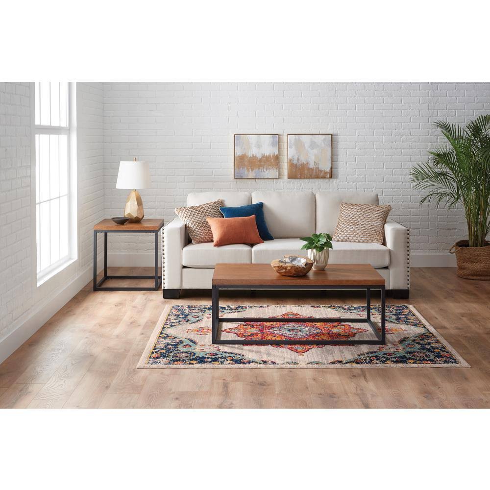 Aurora Multicolored 6 ft. x 9 ft. Medallion Area Rug