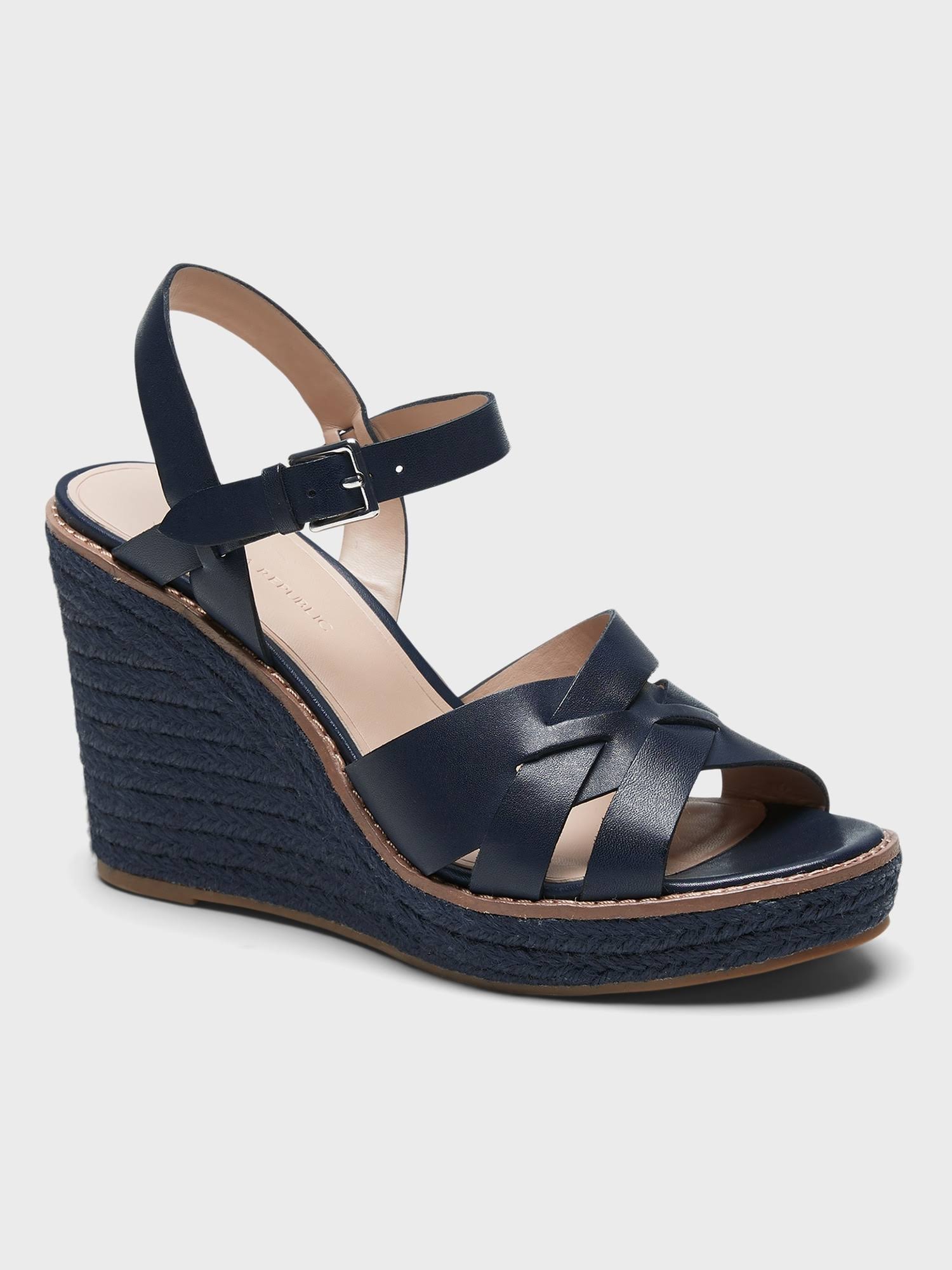 Banana Republic Women's Strappy Espadrille Sandal Navy Size 10 1/2