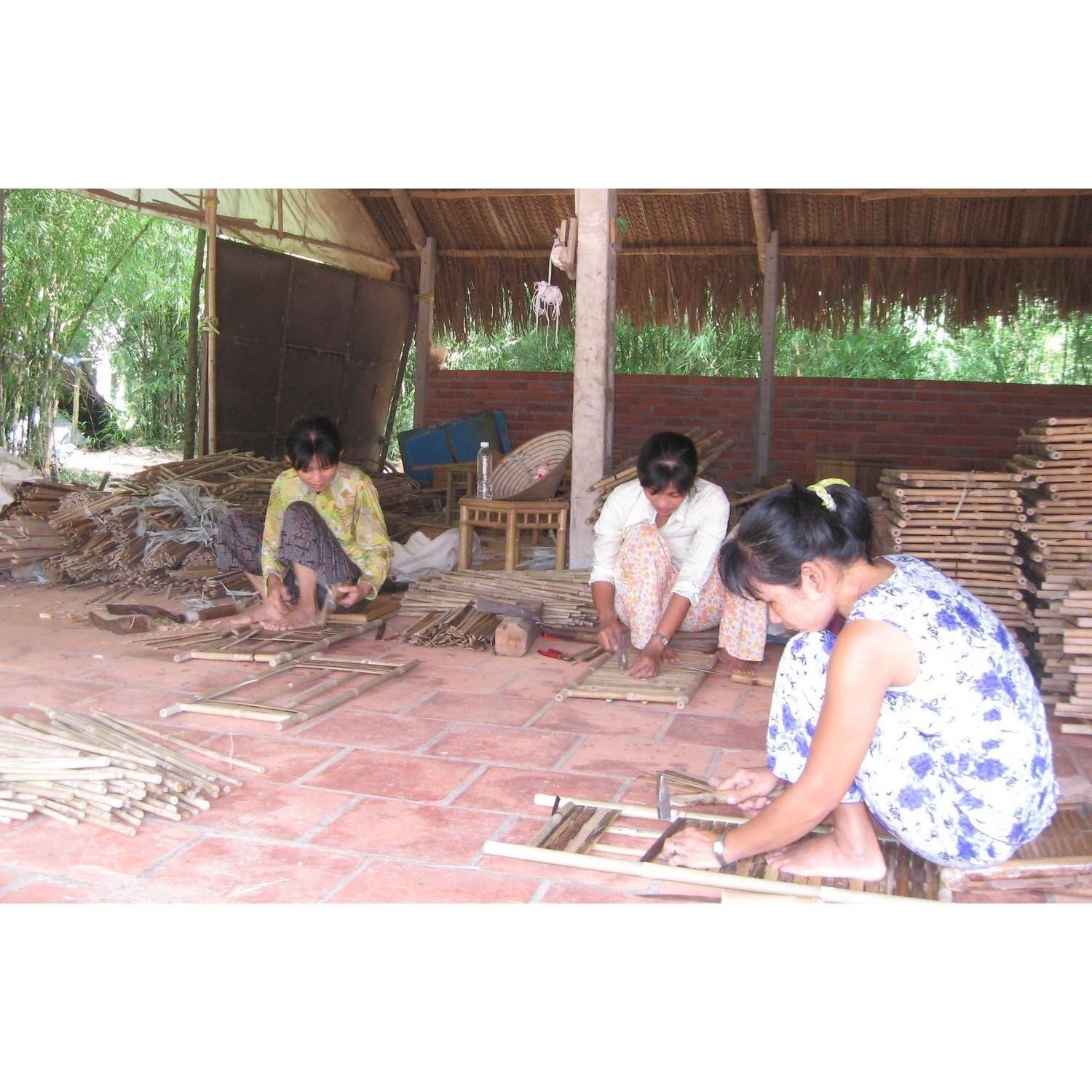 Bamboo54 5478 Natural Bamboo Table-Stand with 2 Drawers