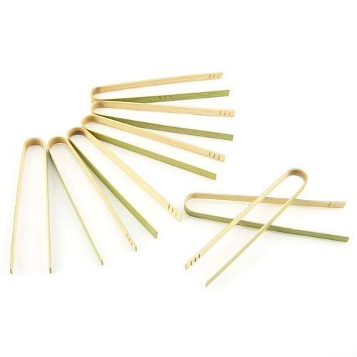BambooMN 6.3x22 Mini Bamboo Disposable Tongs - Toast Tongs - 1,000pcs