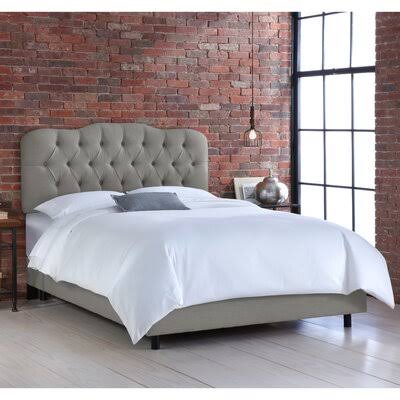 Stella Upholstered Bed Color: Linen Blend Gray, Size: California King