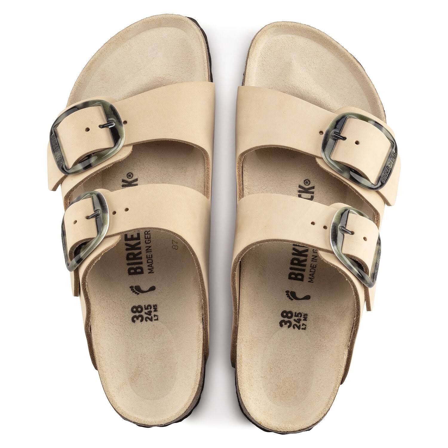 Birkenstock Womens Nubuck Leather Arizona Big Buckle | Almond | 101886