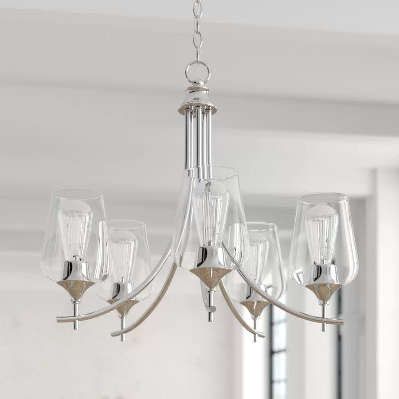Keener 5-Light Shaded Classic/traditional Chandelier Finish: Black