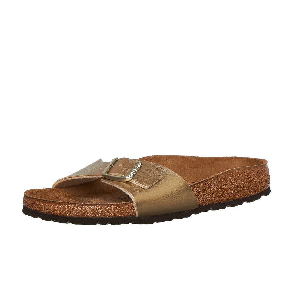 Birkenstock Madrid Birko-Flor Sandal, 37 / Gold