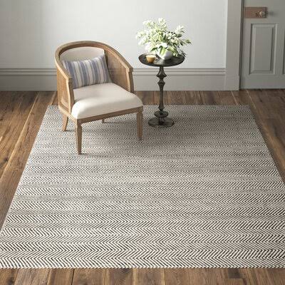 Meaney Chevron Handwoven Jute/Sisal/Wool/Cotton Gray/Ivory Area Rug Birch LANE? Rug Size: Rectangle 8' x 10'