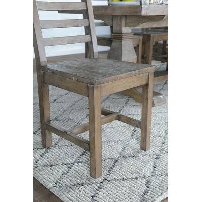 Kinston Solid Wood Ladder Back Side Chair in Desert Gray (Set of 2) Birch Lane