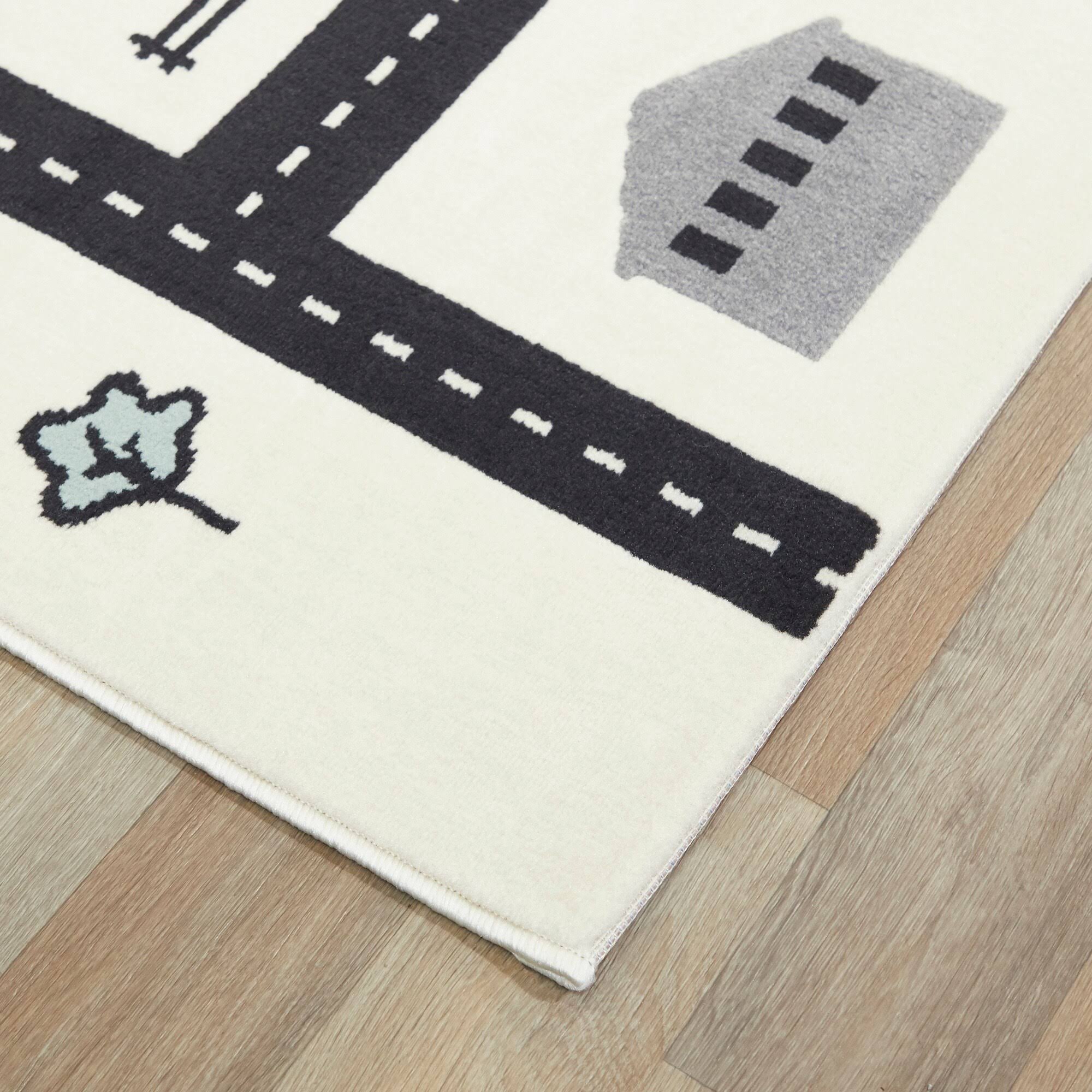 BALTA Urban Adventure Road Ivory/Black 4 ft. x 6 ft. Area Rug