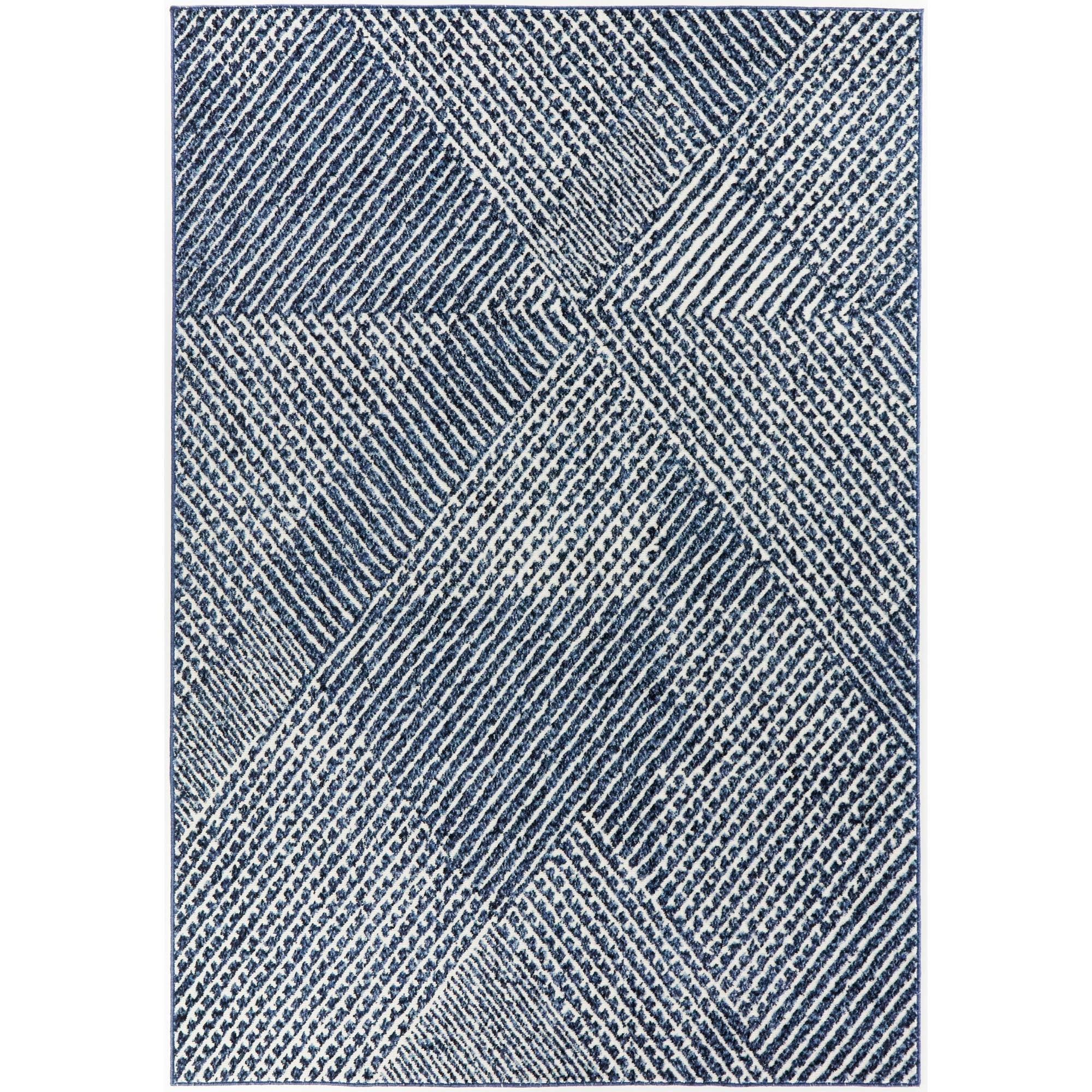 Whitaker Abstract Area Rug - 2&7x22 x 7& Runner - Navy Blue