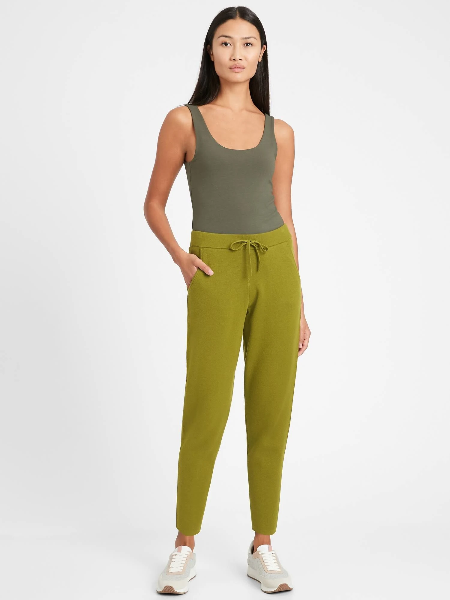 Banana Republic Women's Sweater Jogger Cinque Terre Green Size XL