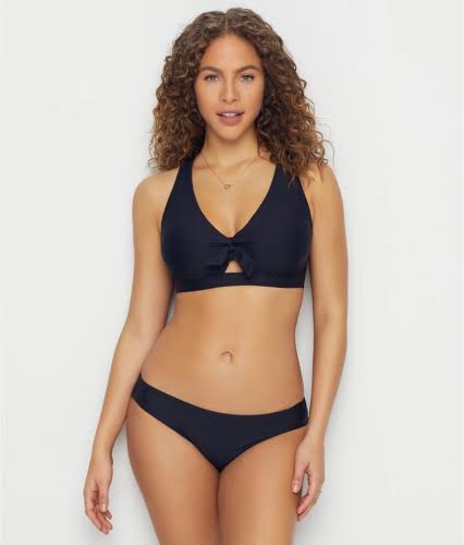 Birdsong Onyx Tie Front Bikini Top - Womens - Onyx - 34DDD