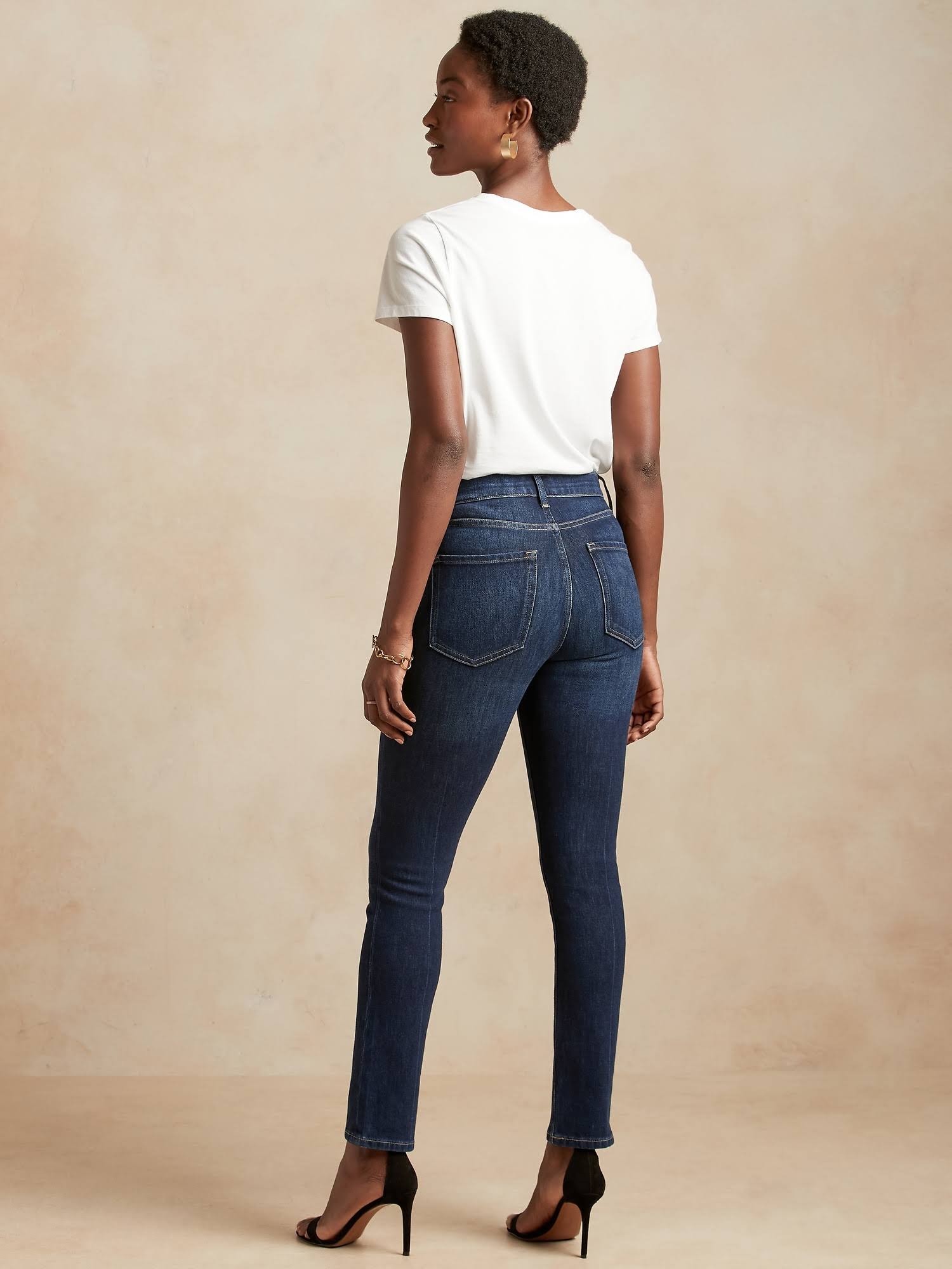 Banana Republic Women's High-Rise Slim Jean Dark Wash Tall Size 27 Long