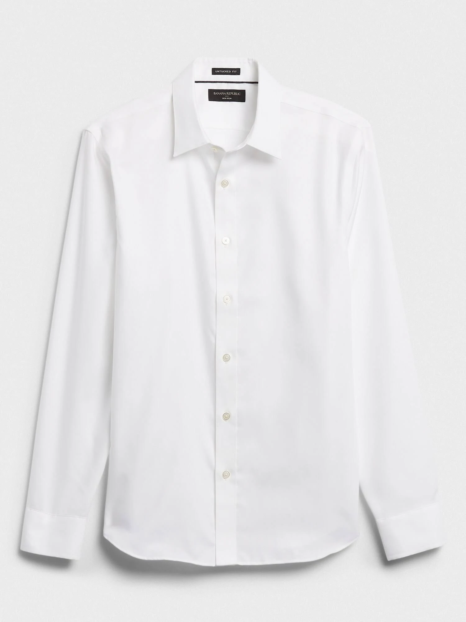 Men's Slim-Fit Untucked Non-Iron Shirt White