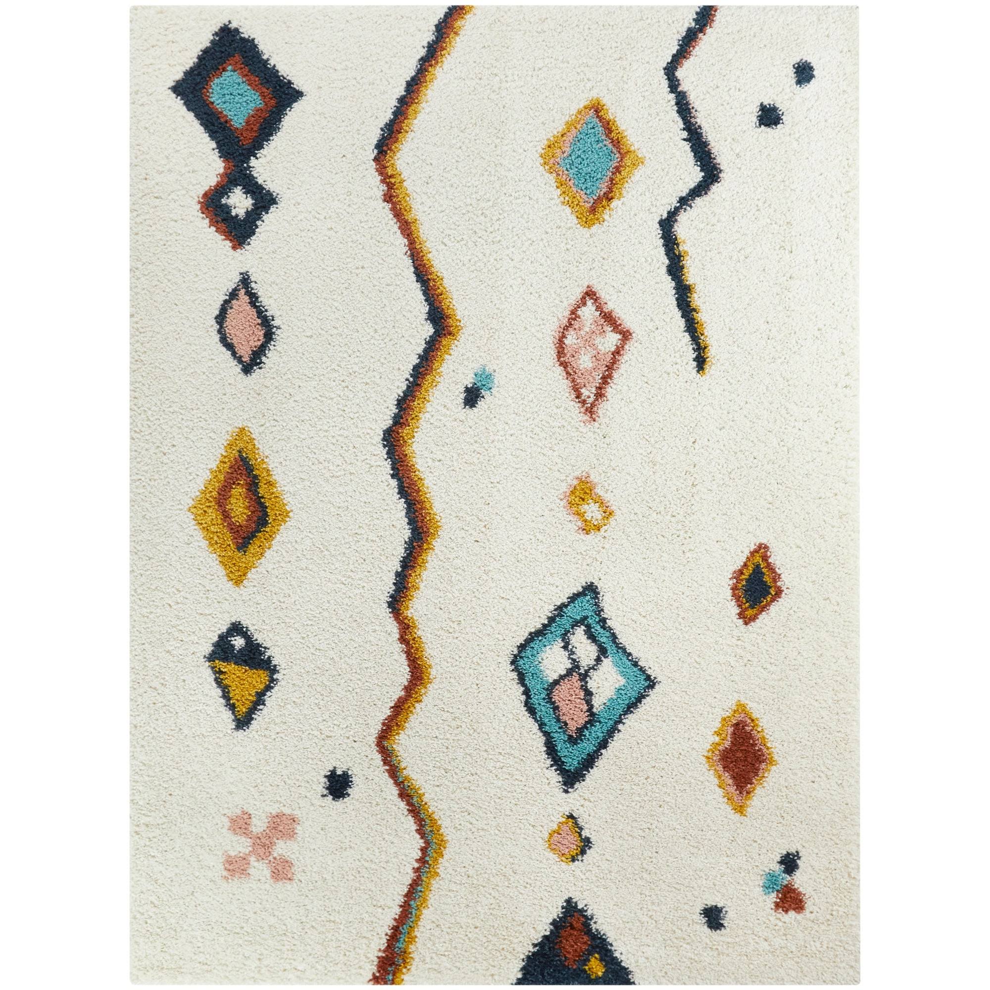 Backstedt Moroccan Bohemian Shag Boho Area Rug - 2&7x22 x 7& Runner - White