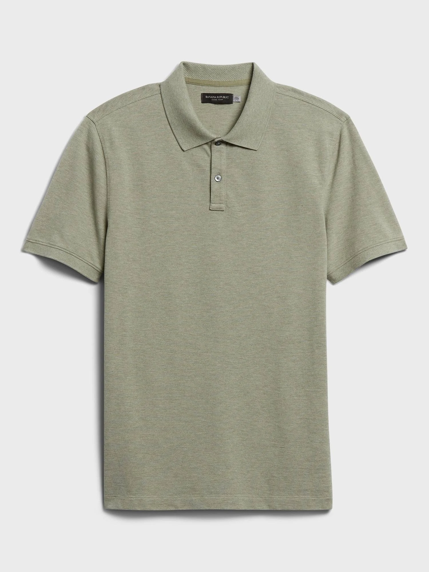 Banana Republic Men's Core Temp Pique Polo Shirt Green Cardoon Size Xs