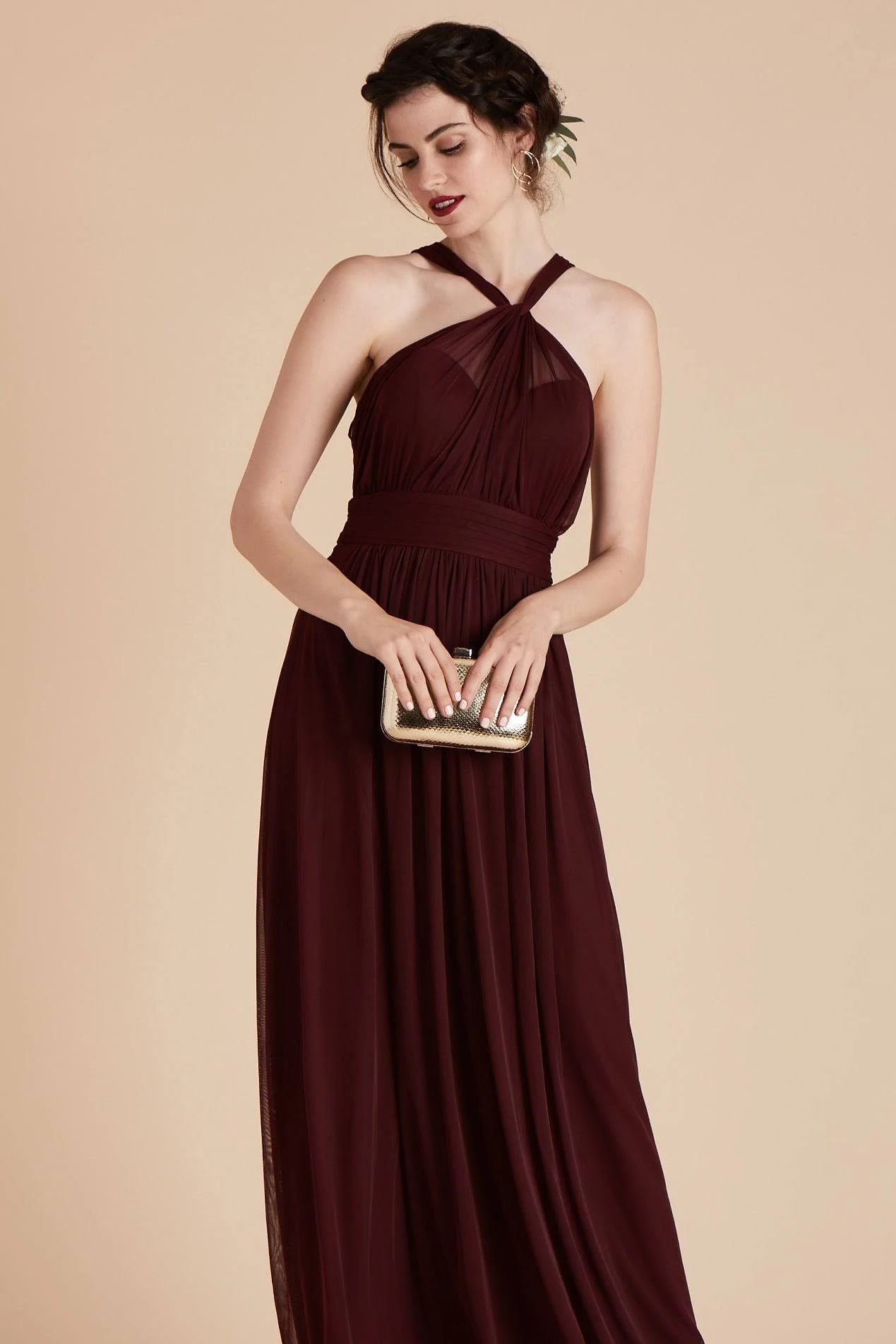 Birdy Grey Kiko Bridesmaid Dress in Cabernet M / Cabernet
