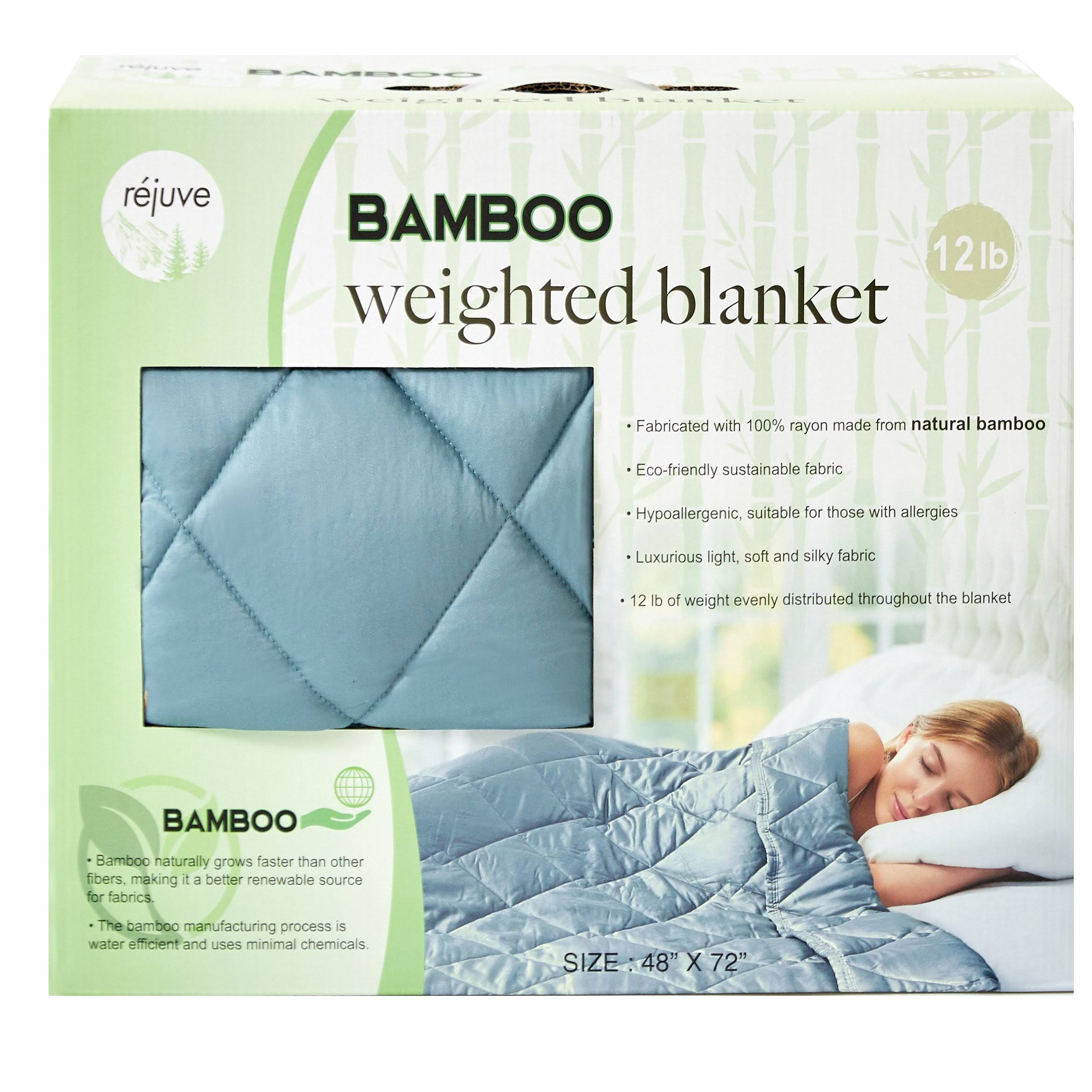 Rejuve Rayon from Bamboo Weighted Throw Blanket, Green, 10 lbs