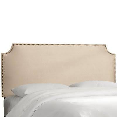 Alamak Velvet Notched Nail Button Upholstered Panel Headboard