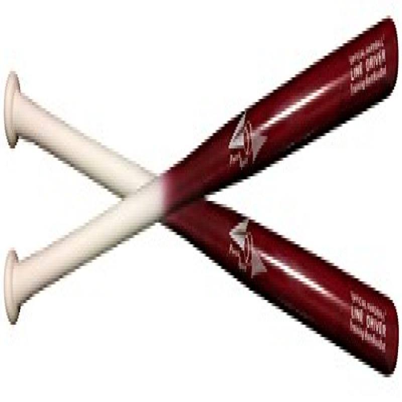 Pinnacle Sports Line Driver/Soft Toss Training Bamboo Baseball Bat in White/Red (29)