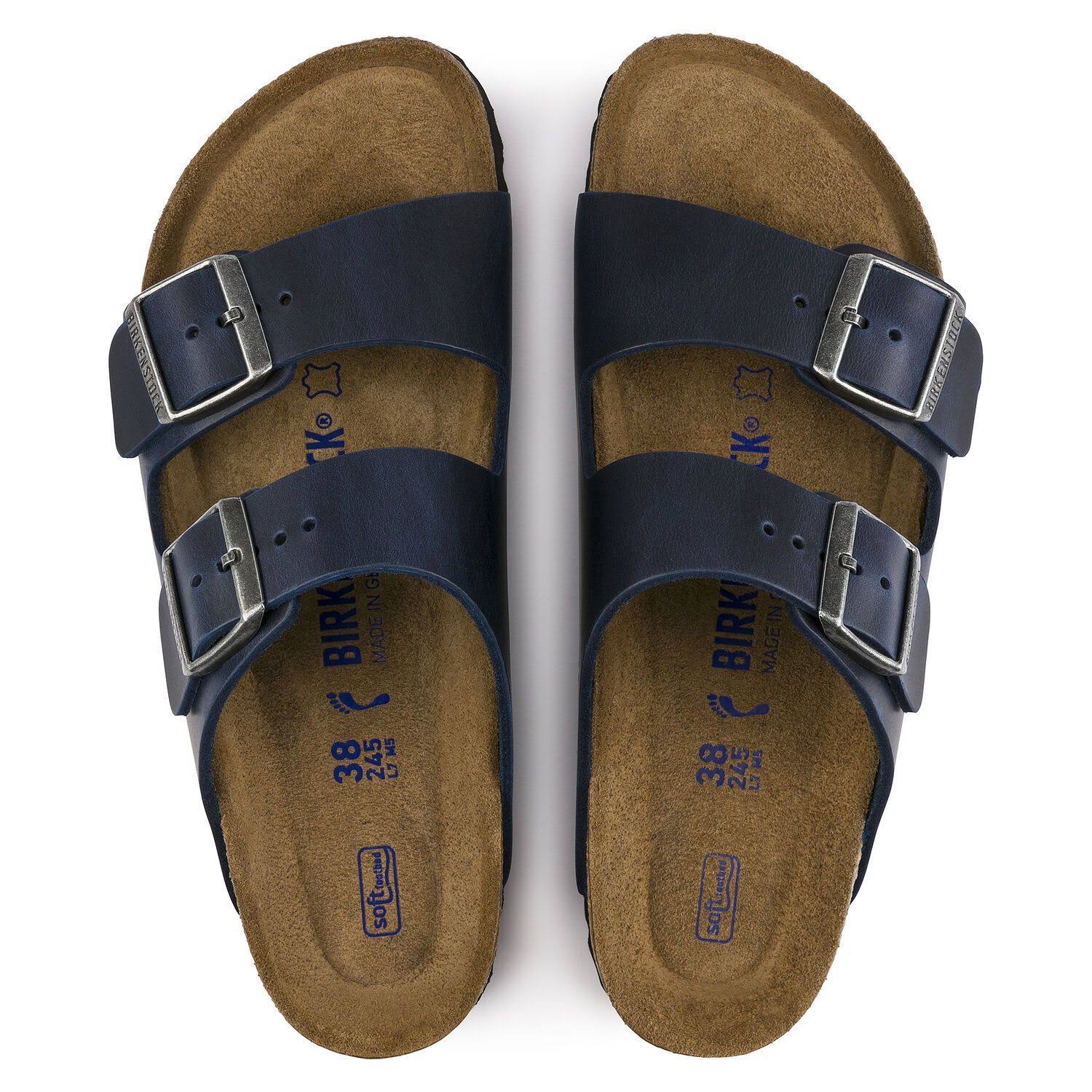 Birkenstock Arizona Soft Footbed - Oiled Leather Blue / 39 / Regular
