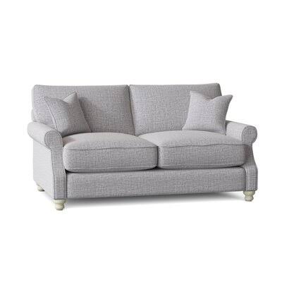 Woburn 63x22 Rolled Arm Loveseat Birch Lane Body Fabric: Zula Pumice, Leg Color: Black Walnut