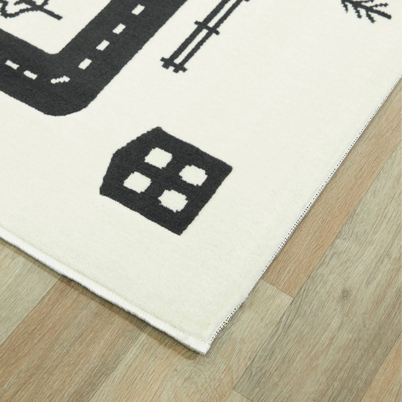 BALTA Urban Adventure Road Ivory/Black 4 ft. x 6 ft. Area Rug