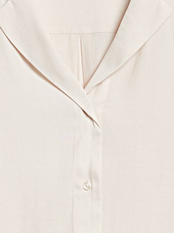 Banana Republic Women's Camp-Collar Blouse Transition Cream Size M