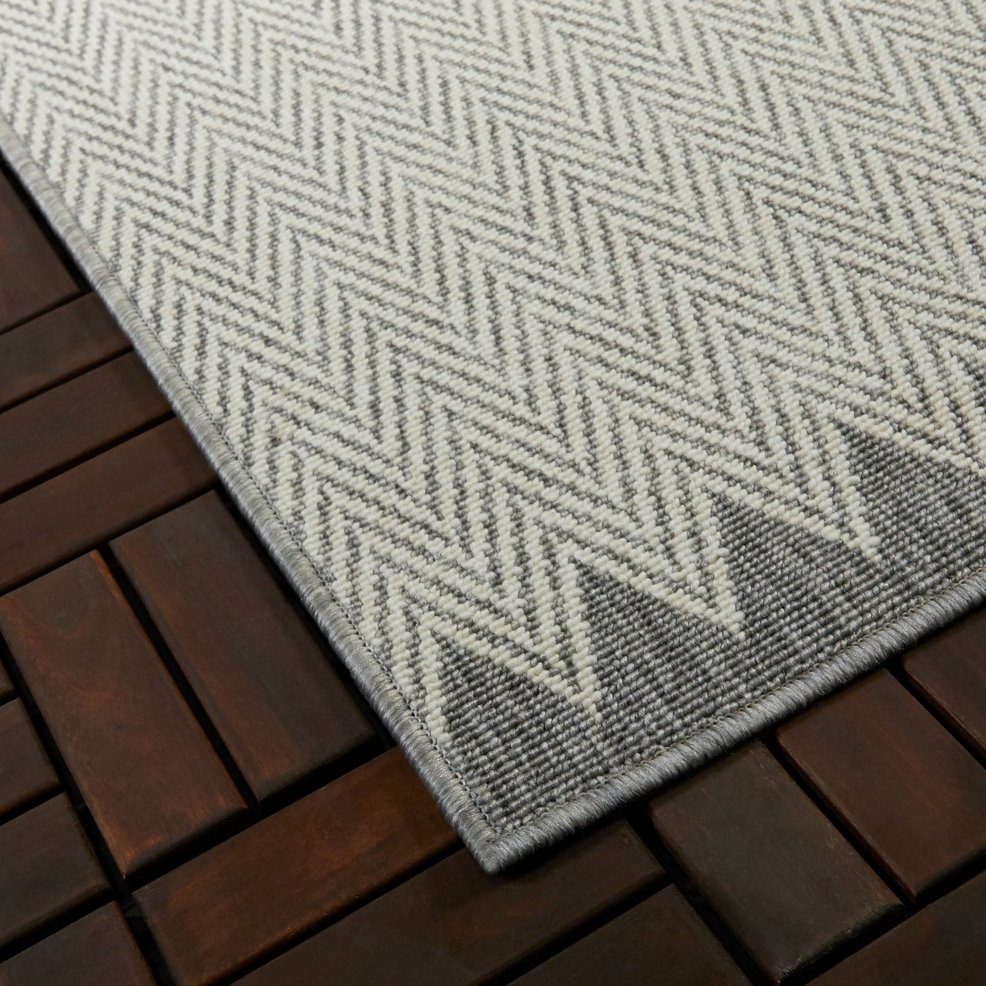 BALTA Pearson Grey 5 ft. x 7 ft. Chevron Indoor/Outdoor Area Rug