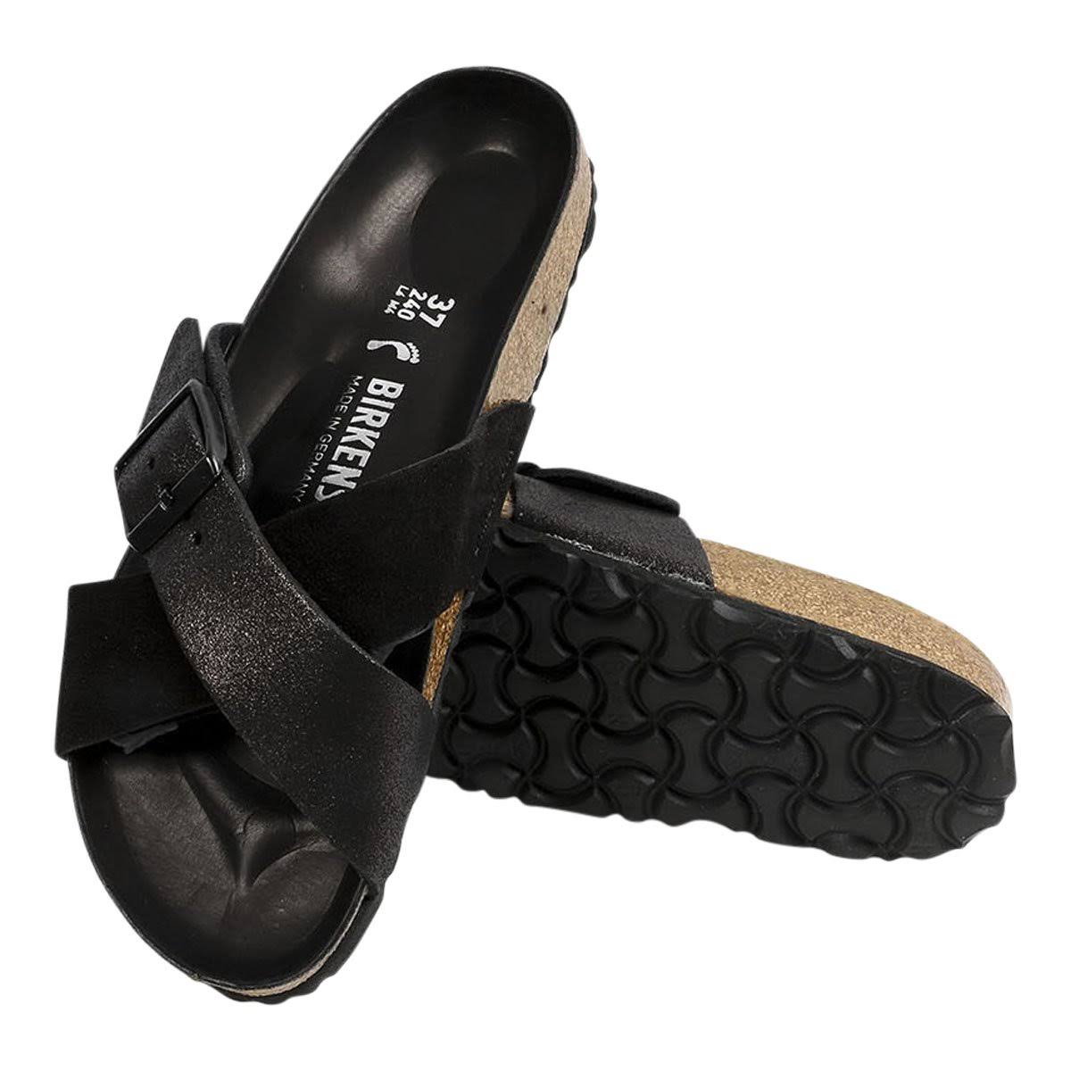 Birkenstock Siena Exquisite Suede Leather Sandals Black / 42N