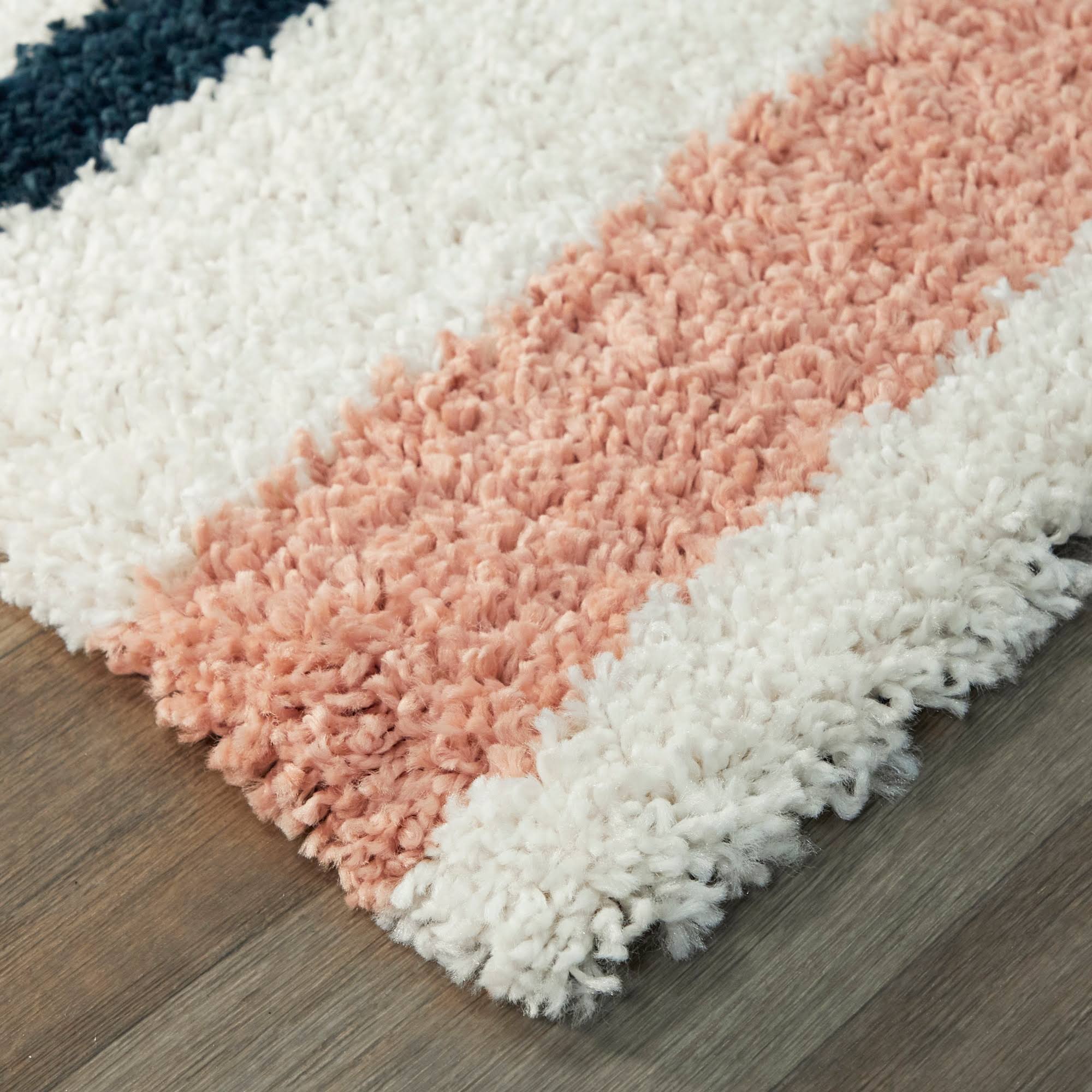 BALTA Westerson Cream 5 ft. x 7 ft. Striped Shag Area Rug, Ivory